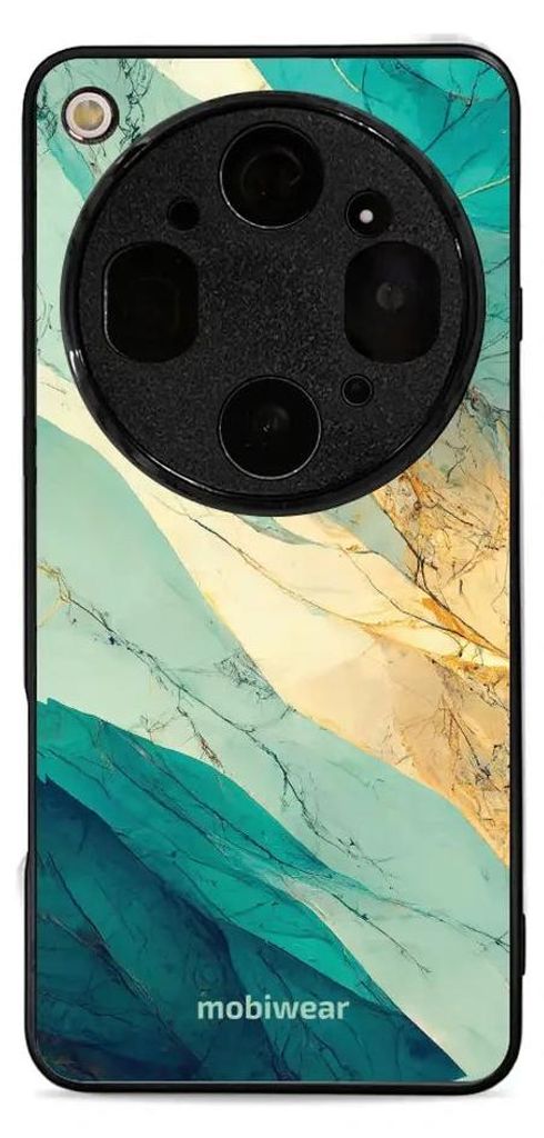 Handyhülle für Oppo Find X9 Ultra, Mobiwear Glossy Case, Türkis-Marmor