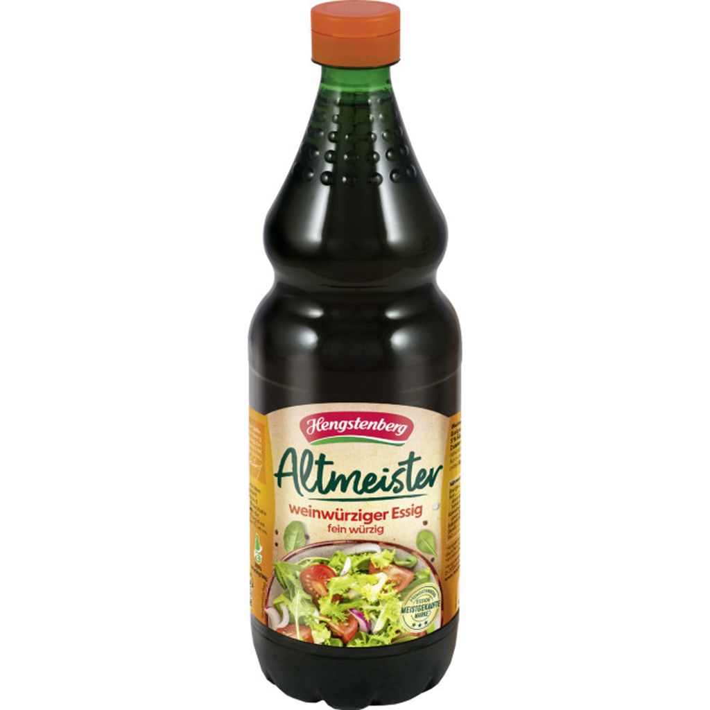 Hengstenberg Altmeister Essig vegan glutenfrei PET Flasche Produktbild