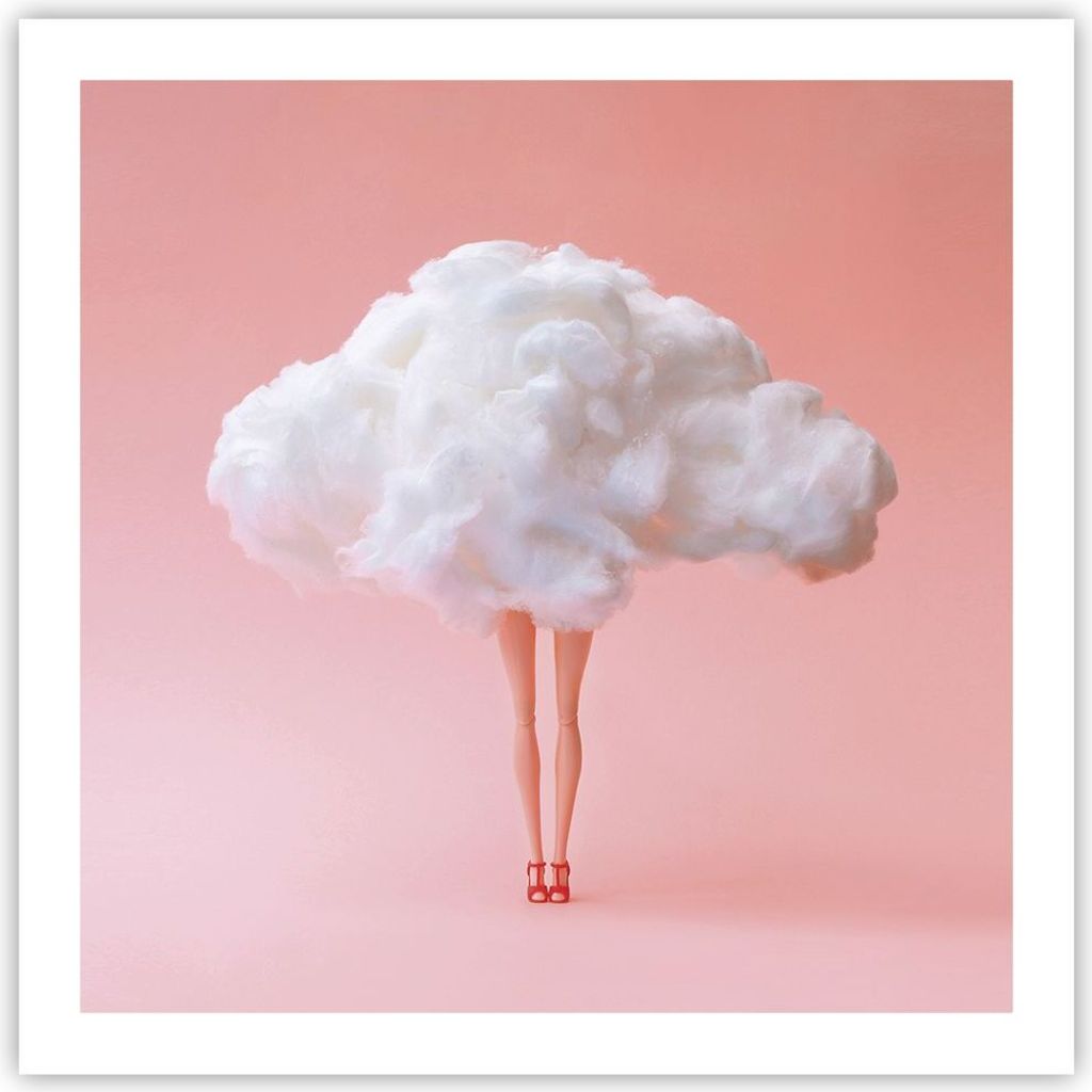 Poster - Poster ohne Rahmen - Wolke Beine Surrealismus - 60x60 cm - Wand Bild - Wanddeko - Wandbilder - Kunstposter - Wandposter - Bilder - Kunstdr...