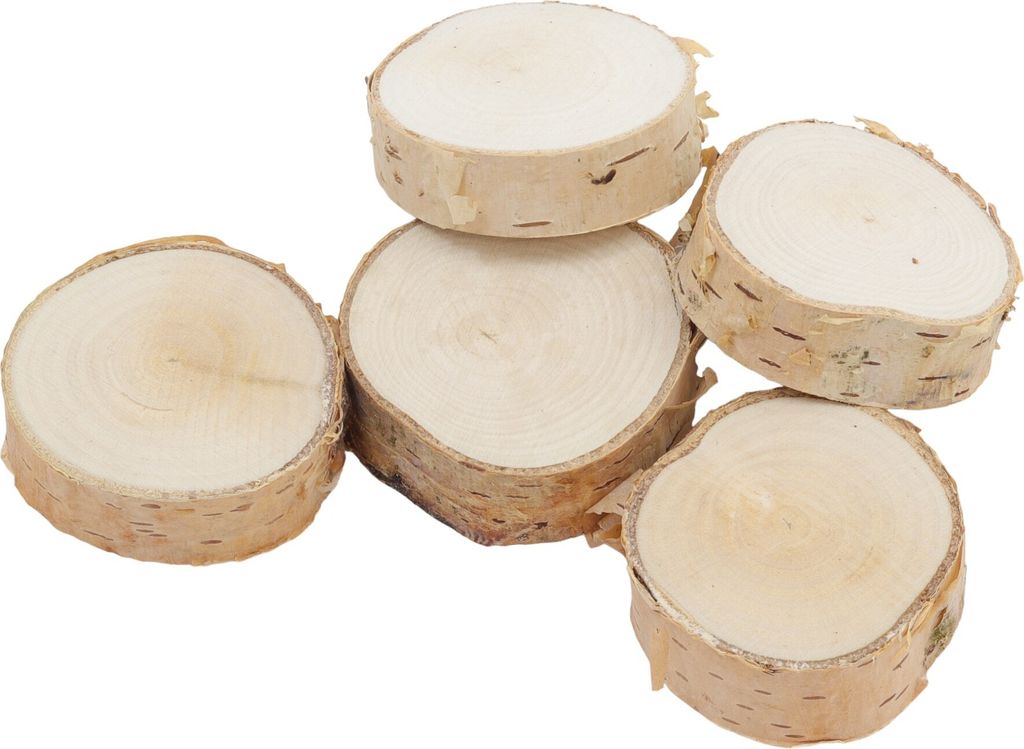 Disco di legno per decorazione, betulla, diametro 4-5 cm, 5 Immagine del prodotto 