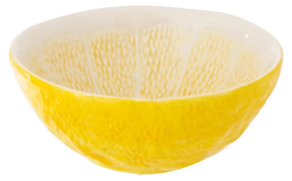 Bol Citron J-Line Jaune et Blanc en Dolomite - Égayez votre Vaisselle
