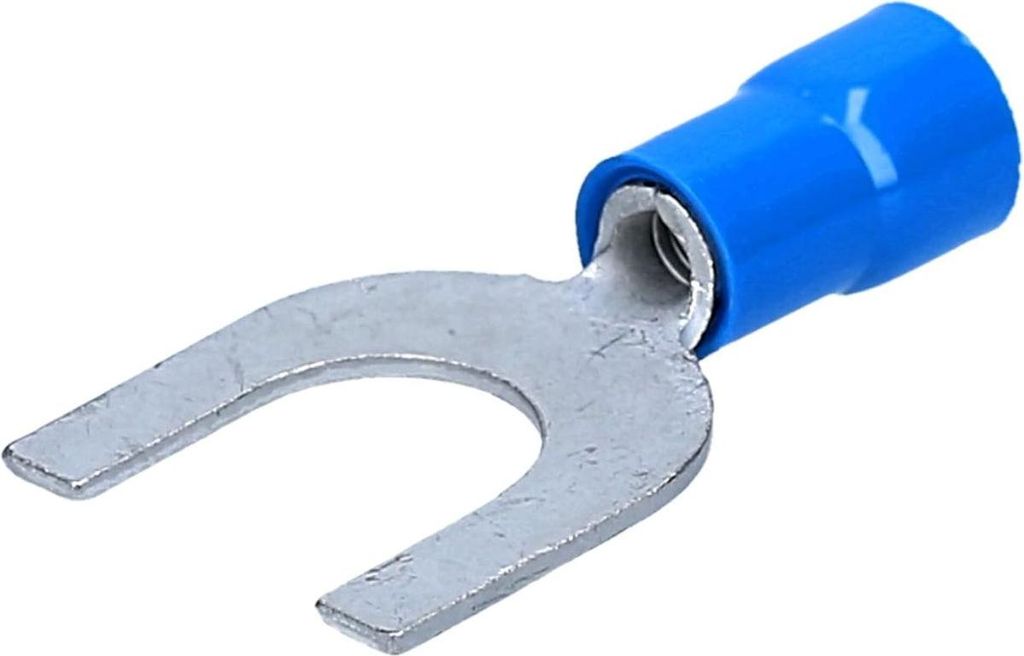 10 Stück Kalitec GKSBU6 Kabelschuhe Gabelkabelschuhe 1,5-2,5mm² I blau teilisoliert I PVC Kragen U6 I zum Verbinden von Kabeln oder Litzen I sch...