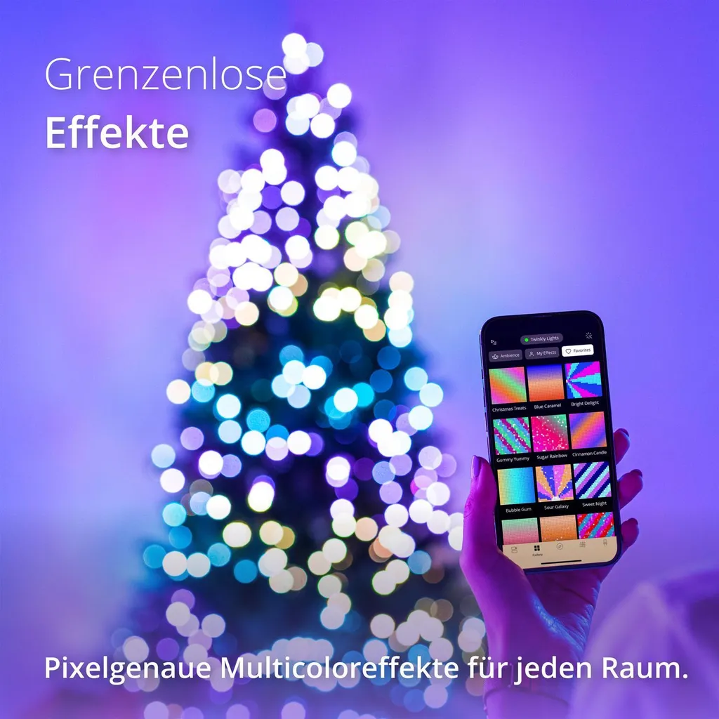 Guirlande Twinkly Strings 250 LED RVB connectée Bluetooth pour sapin - 15