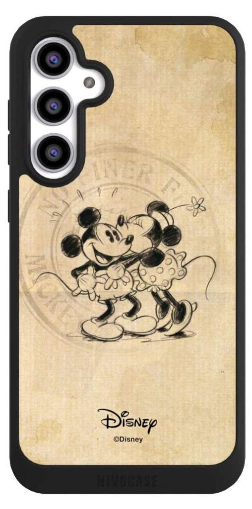NIVOCASE Handyhülle für Samsung Galaxy S23 FE Hülle NIVOpure Case Schwarz Mickey Mouse Minnie Mouse Vintage