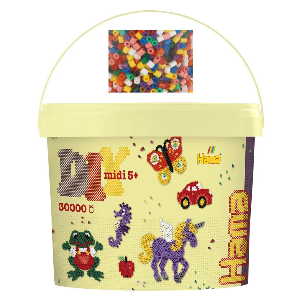 Hama Midi Seau de 30000 Perles à Repasser Multicolores pour Enfants