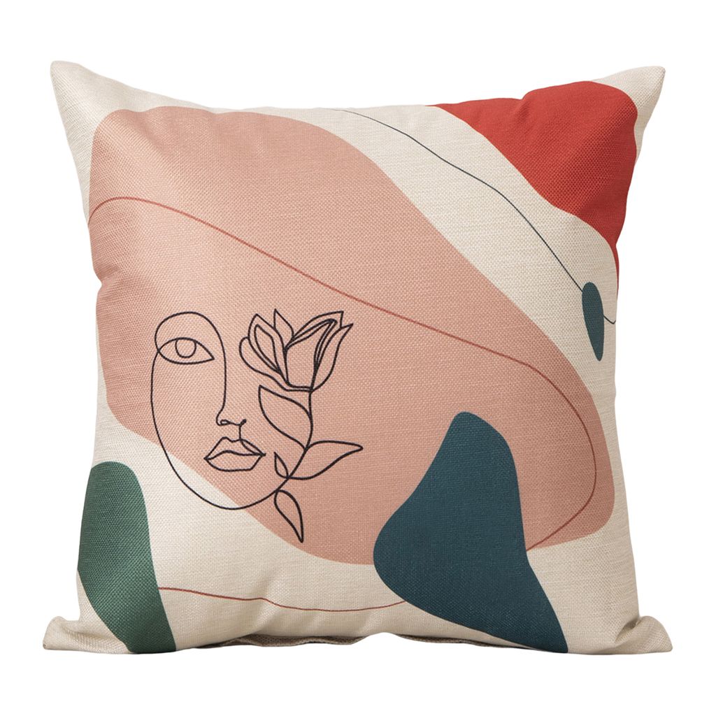 Wurfkissen waschbares Rückenkissen mit geometrischem abstraktem Muster Cover Home Decor-D