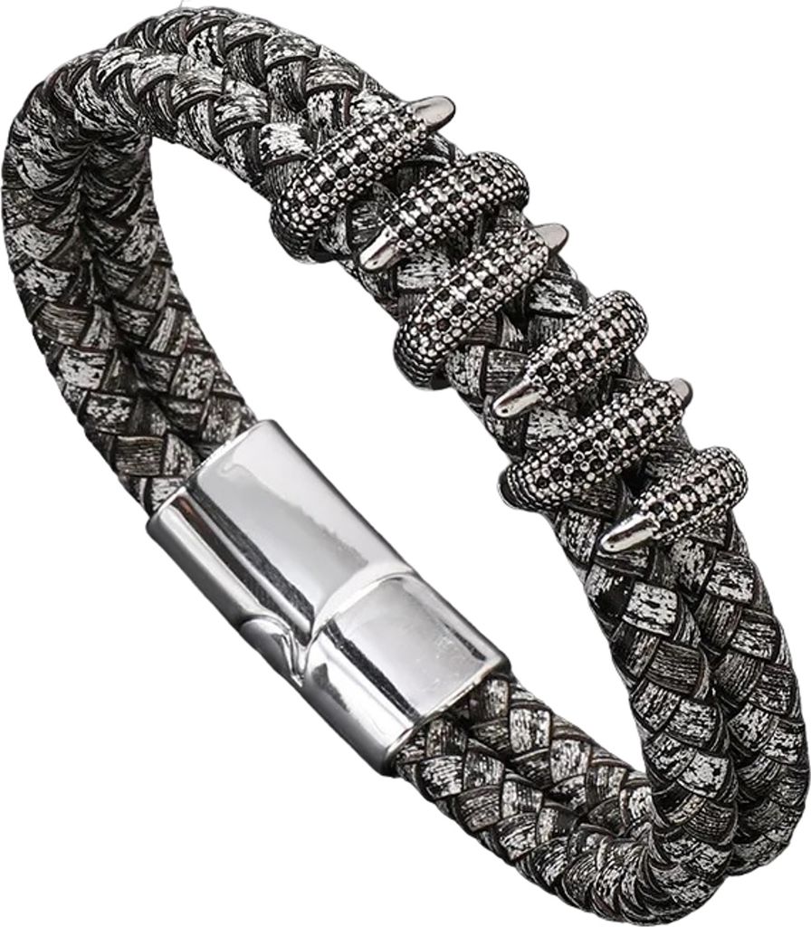 Exklusives Hanes Herrenarmband in Grau/Silber – Stil und Luxus vereint KP33328