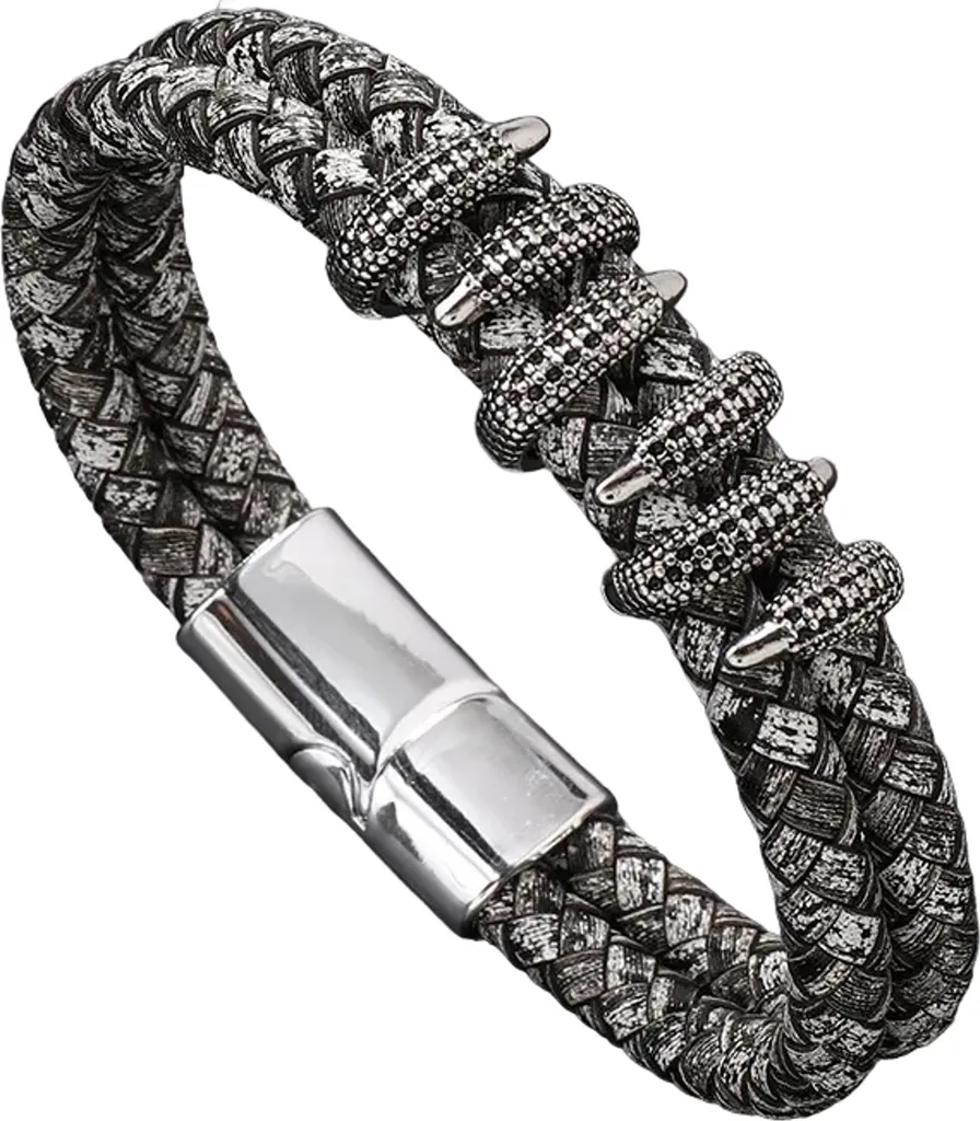 Bracciale Uomo Hanes Grigio Argento KP33328 | Acciaio Inossidabile