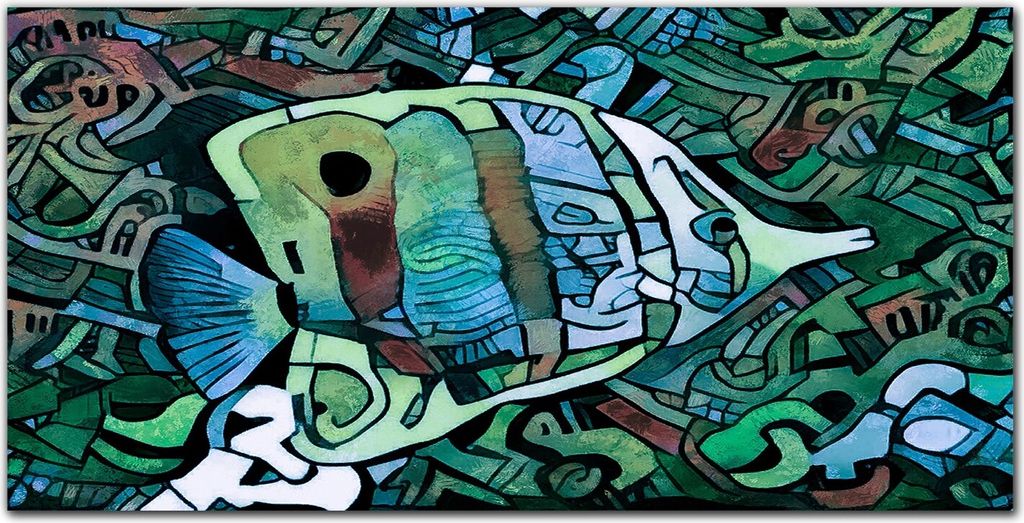 Coloray Bild aus Acryl 120 cm x 60 cm - Acrylblock mit Bild Gehärtetes Acryl Wohnzimmer Dekoration Wanddekoration Küche - Tiere Fische