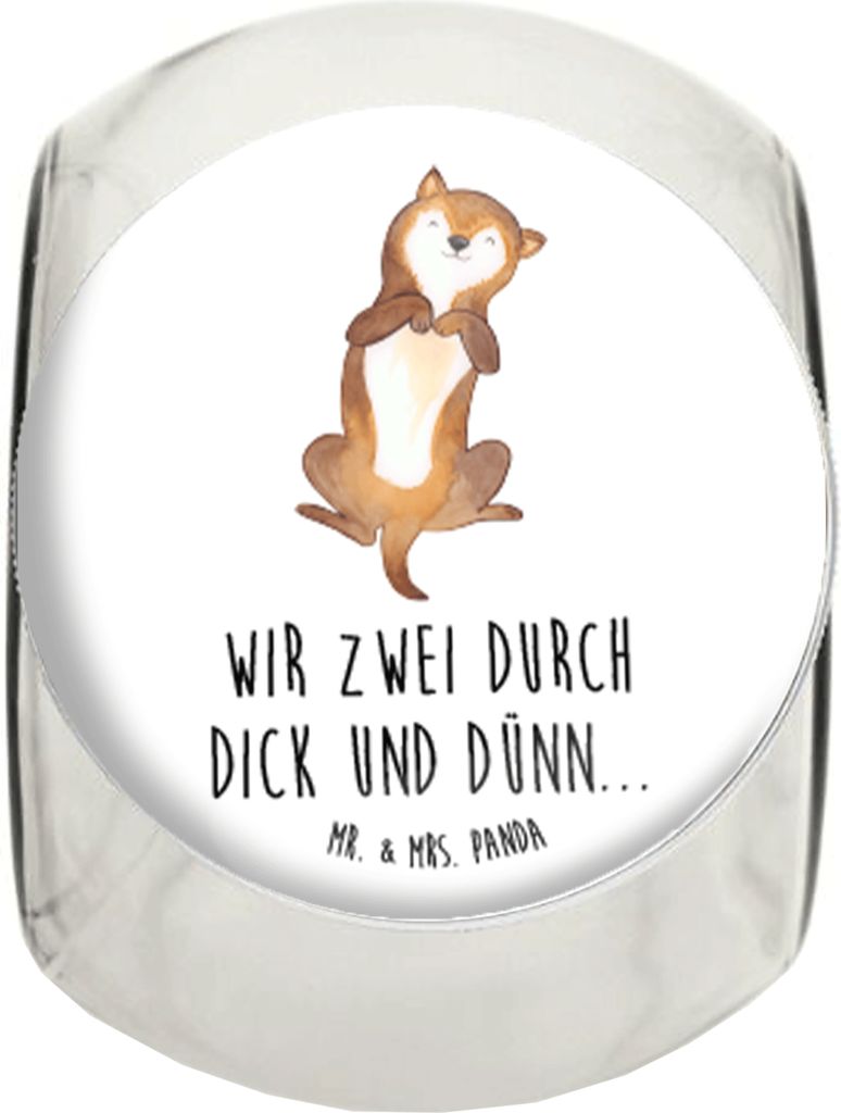 Mr. & Mrs. Panda Frischhaltedose Hund Streicheln L 870ml - Weiß - Geschenk, Vorratsbehälter, Wauwau, Sprüche, Süßigkeitenglas, Bauch, Kaffeedo...