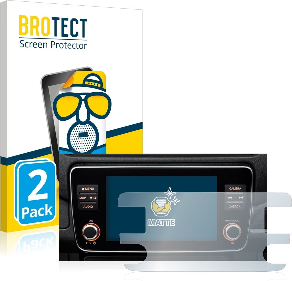 2x BROTECT Schutzfolie für Nissan Leaf E Plus Infotainment System Displayschutz Displayschutzfolie Folie Matt Entspiegelungsfolie