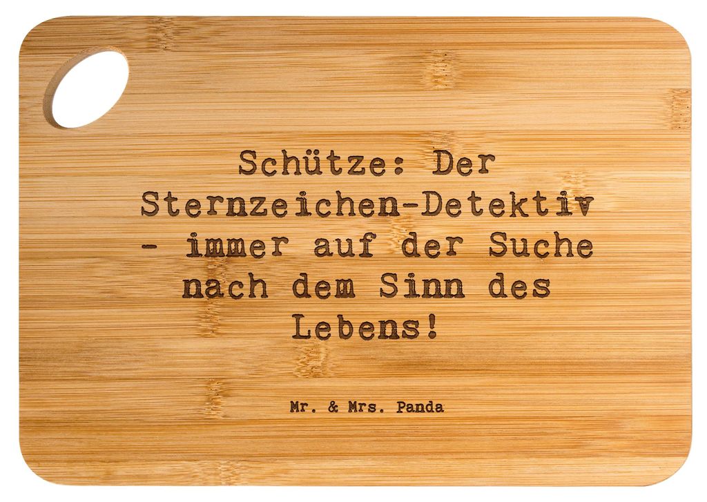 Mr. & Mrs. Panda Schneidebrett Spruch Schützenblick - Transparent - Geschenk, Suche nach Sinn, Holzbrett, Brett, Geschenke Sternzeichen, Tierkreis...