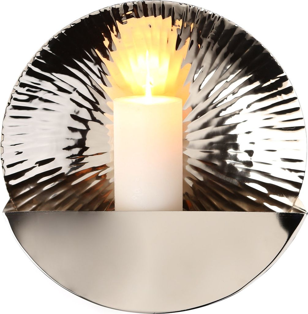 GILDE Kerzenhalter Magnifico - silber - D. 44cm