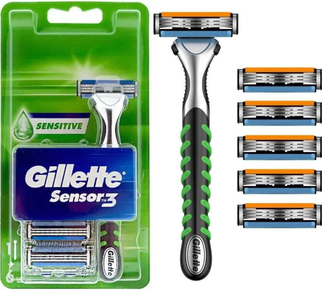 Gillette Sensor3 Sensitive Rasierer + 6 Ersatzklingen Produktbild 