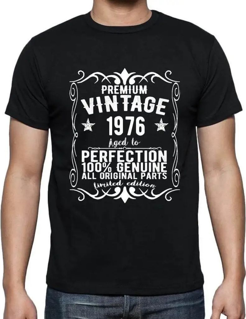 Herren Grafik T-Shirt Alle Originalteile bis zur Perfektion gealtert 1976 – All Original Parts Aged to Perfection 1976 – Geschenk 48. Geburtstag