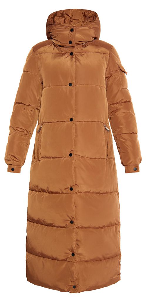AODA damen langer steppmantel - braun, XXL