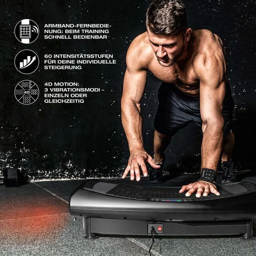 Plaque vibrante FitEngine 4D avec 60 niveaux et 4 modes de vibration - 2