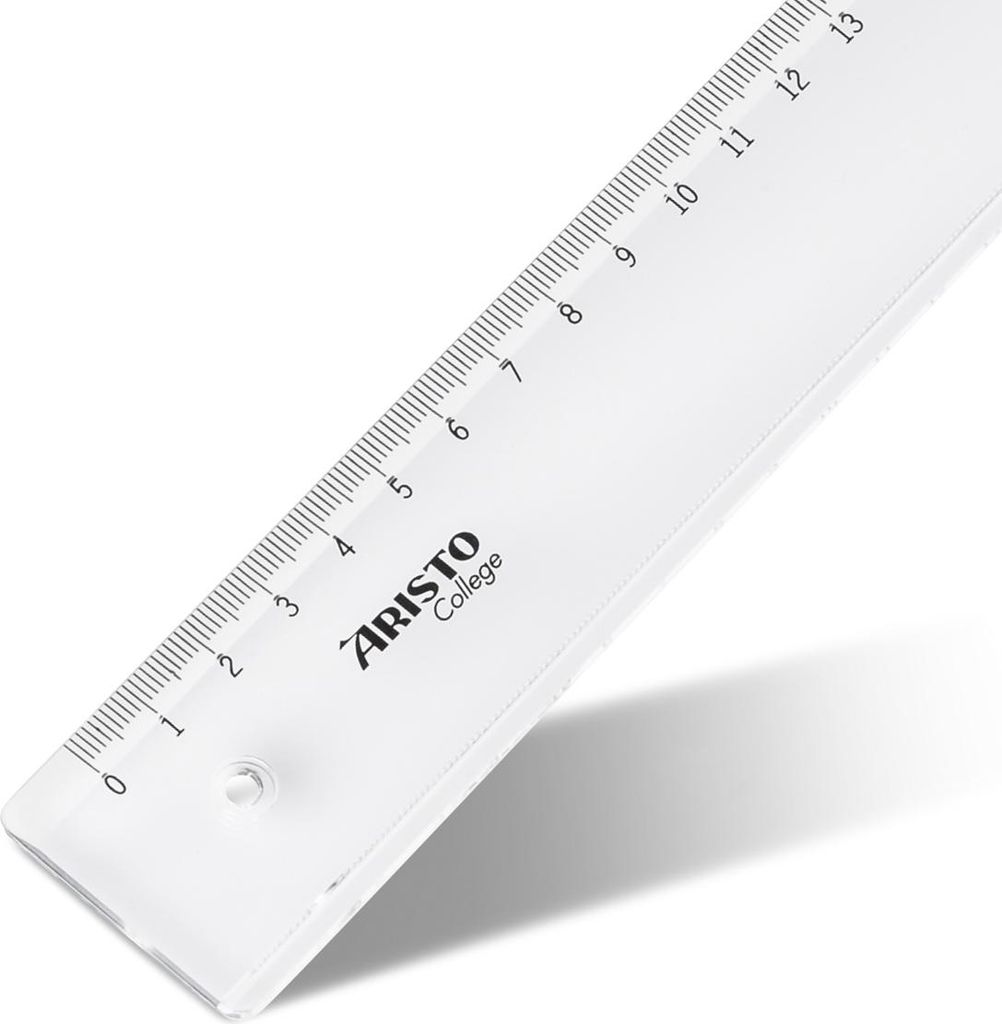 Aristo College Lineal 30 cm transparent, mit Facette und Tuschekante