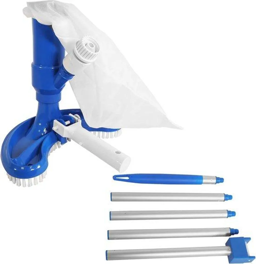 Aspirateur piscine demi-lune avec tige télescopique pour eaux usées