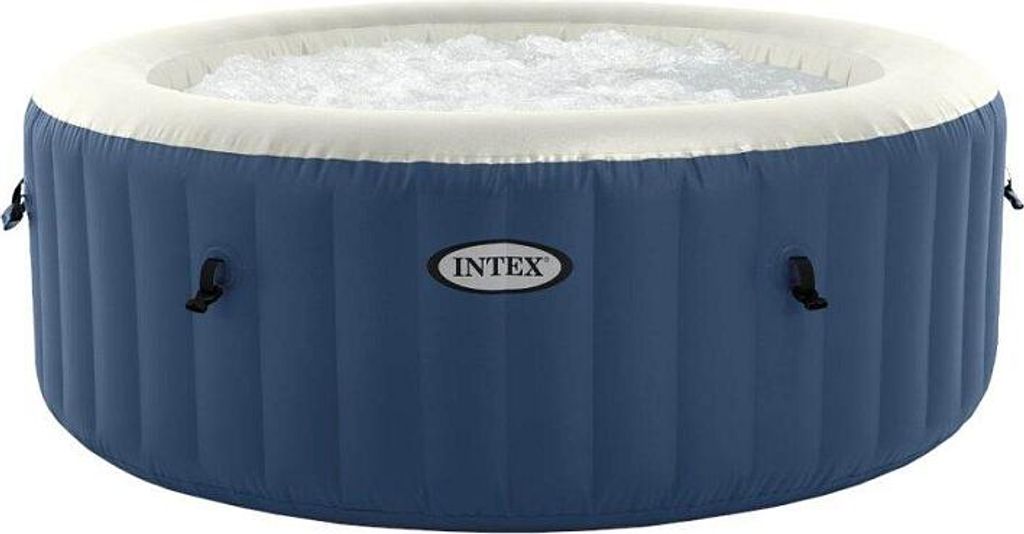An inflatable hot tub filled with water.