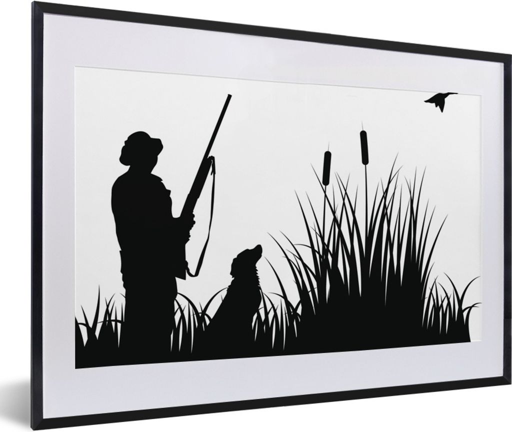 MuchoWow® Gerahmtes Poster Eine Illustration der Jagd auf Produktbild 
