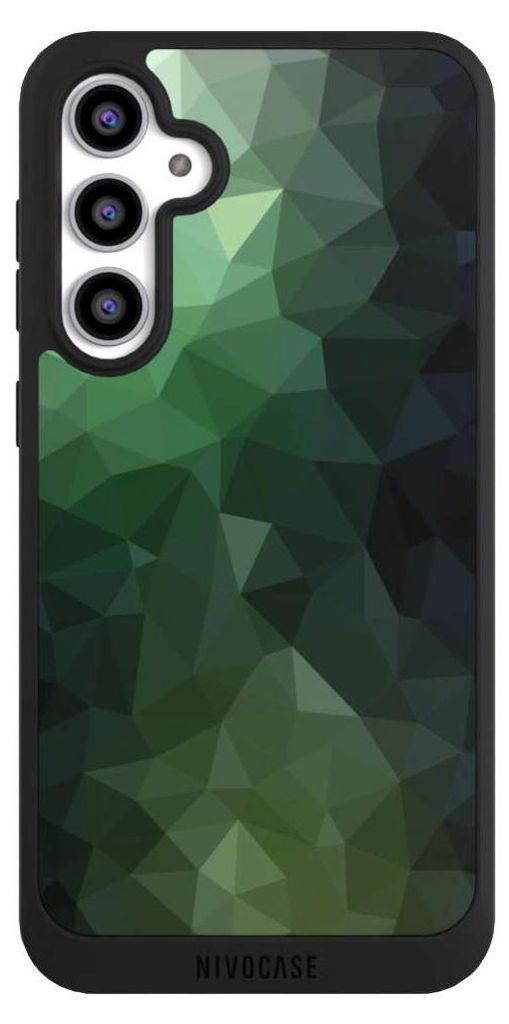 NIVOCASE Handyhülle für Samsung Galaxy S23 FE Hülle NIVOpure Case Schwarz Geometric Mosaik Tarnmuster