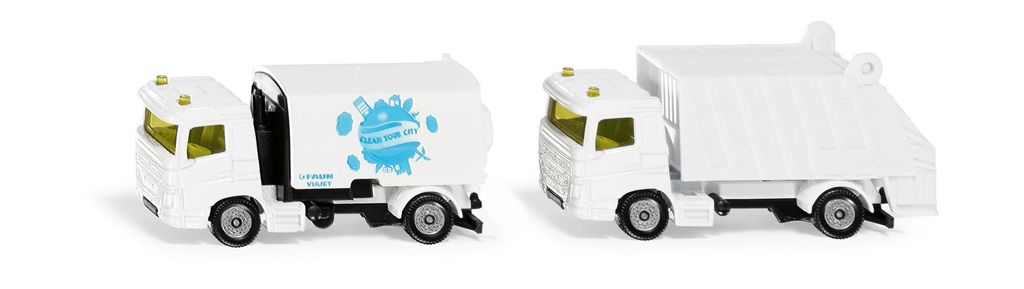 Siku Kommunal Set Kehrmaschine und Müllwagen, Auto, 3 Jahr(e), Metall, Kunststoff, Weiß