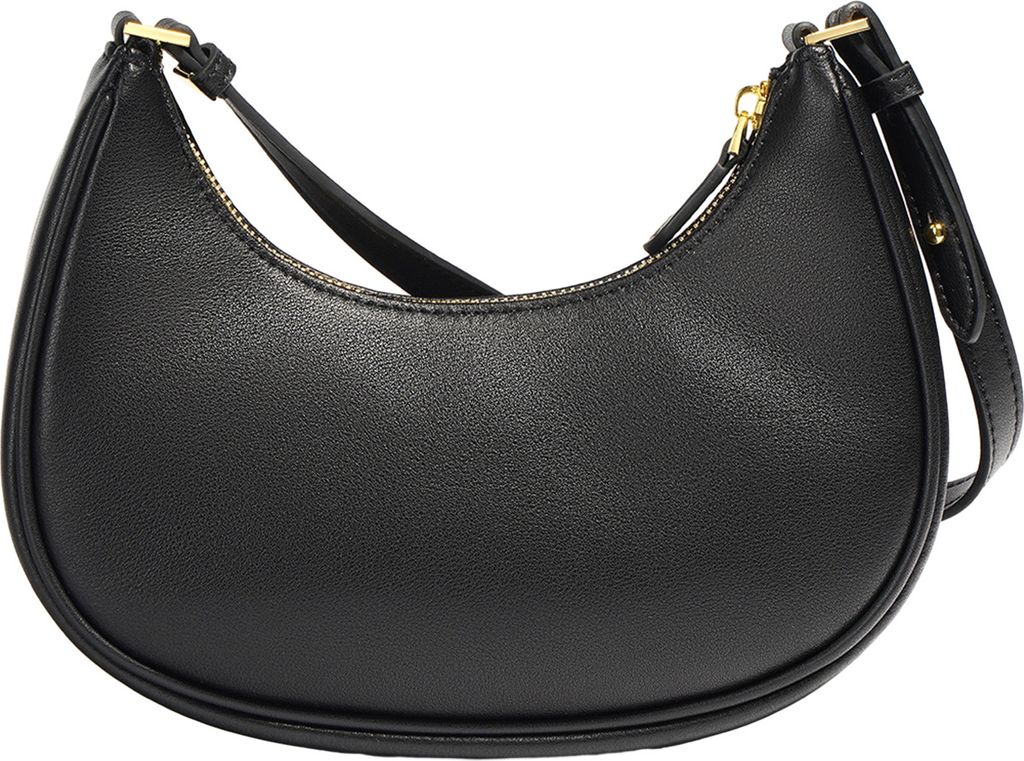 Damen-Schultertasche, einfarbig, glattes Kunstleder, Unterarmtasche, halbmondförmig, verstellbarer Riemen, große Kapazität, Reißverschluss, Dam...