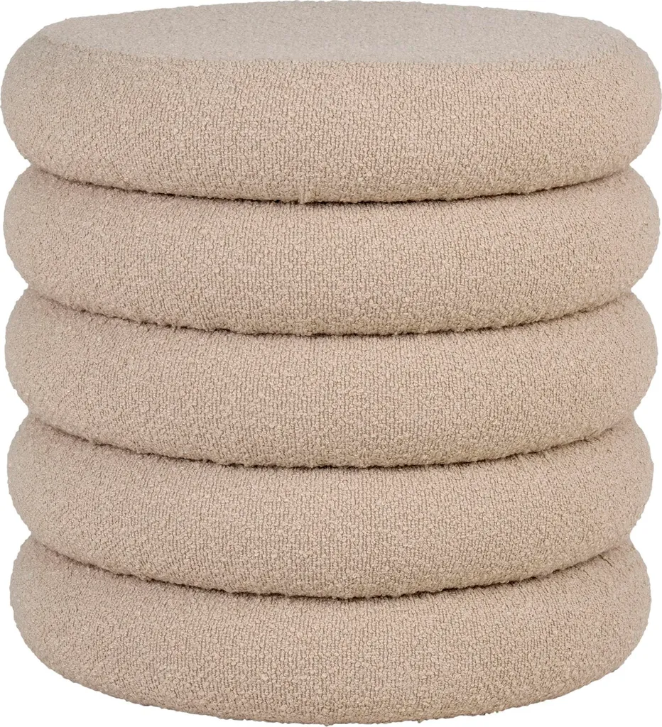 Pouf gris Brooklyn en tissu résistant - Format carré 44 cm compact