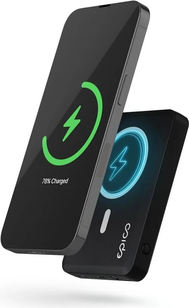 Banque d'énergie Epico 5000mAh avec support MagSafe noir pour iPhone