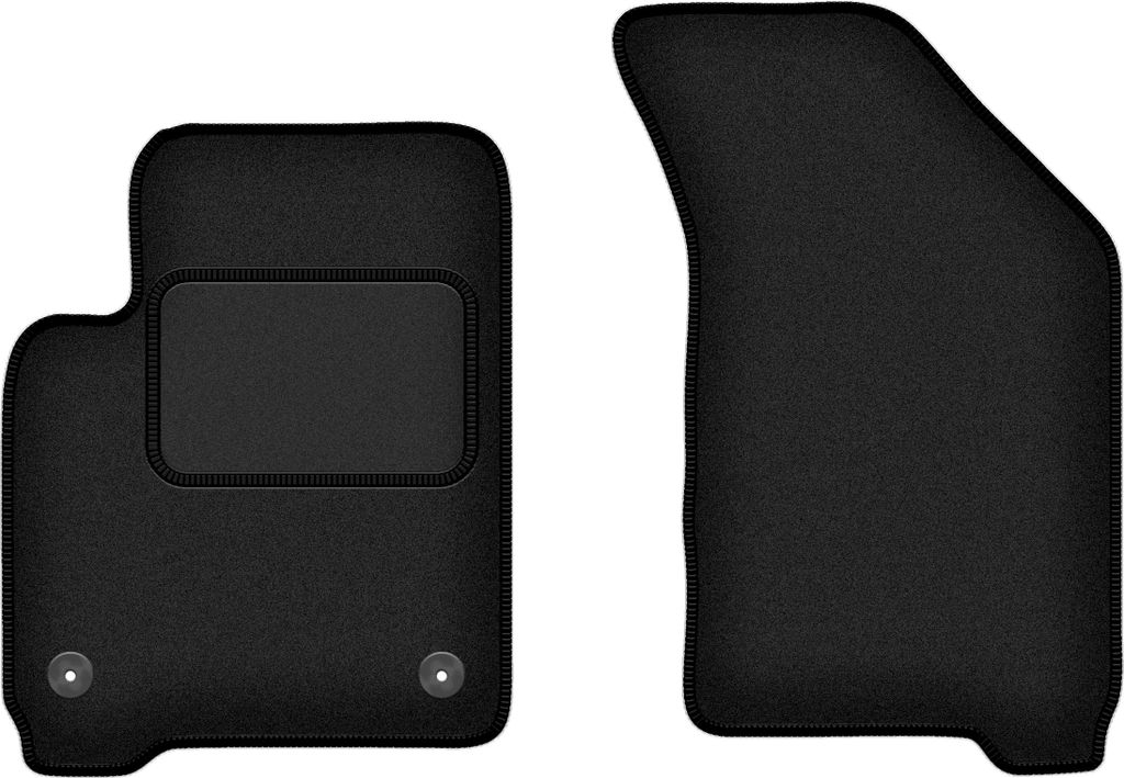 Velours-Fußmatten Vorne passend für Fiat Freemont (Crossover, Bj. 2011-2016) – schwarz, passgenau, mit Befestigungen set 2 Stk. - STANDARD