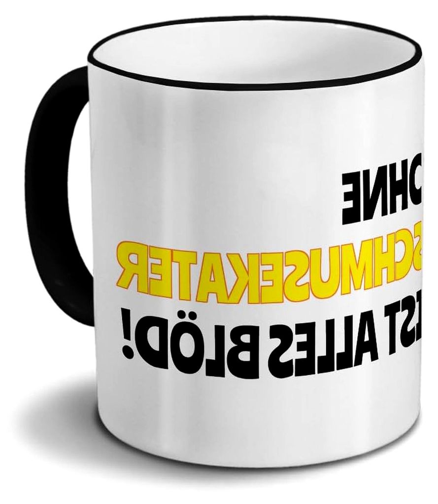 Tasse mit Namen Schmusekater - Motiv Ohne Schmusekater ist Alles Blöd! - Namenstasse, Kaffeebecher, Mug, Becher, Kaffeetasse - Farbe Schwarz