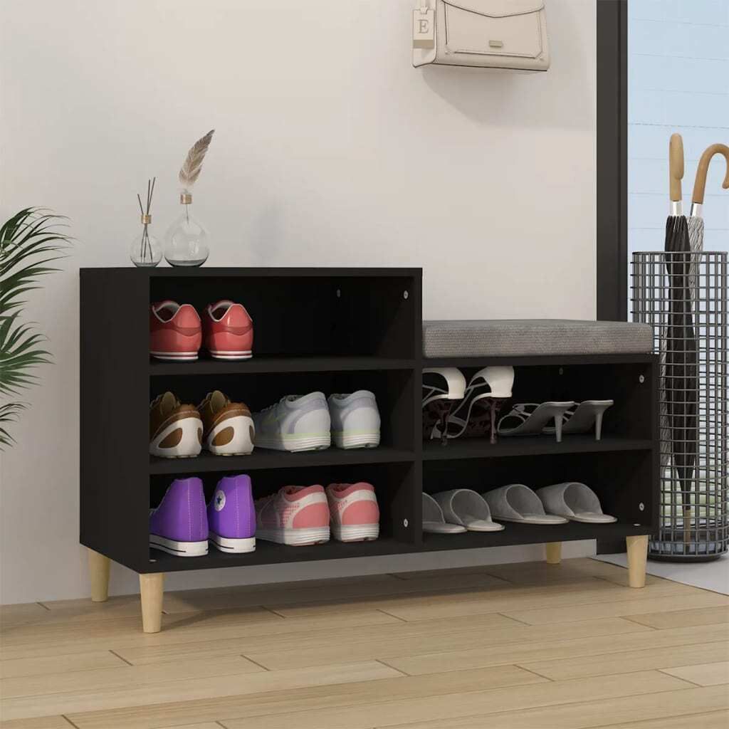 vidaXL Schuhregal Schwarz 102x36x60 cm Holzwerkstoff - Schuhregal - Schuhregale - Schuhschrank - Schuhaufbewahrung