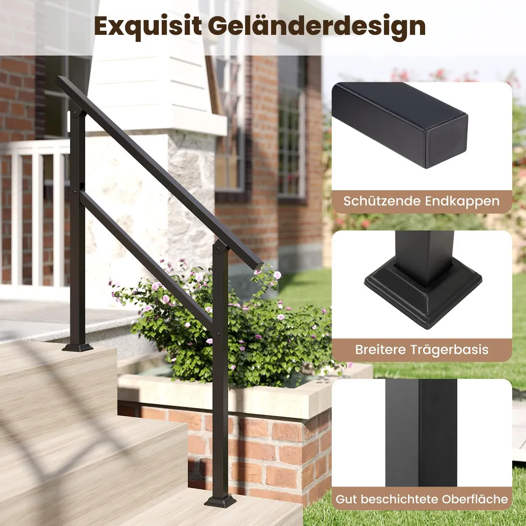 Rampe d'escalier de 104cm avec réglage d'angle flexible pour l'entrée - 6