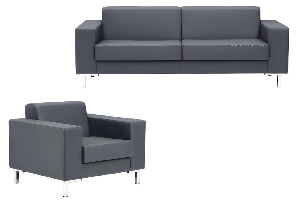 Sessel 2 Sitzer Sofa Polster Design Büromöbel Luxus Stoffsofas Leder