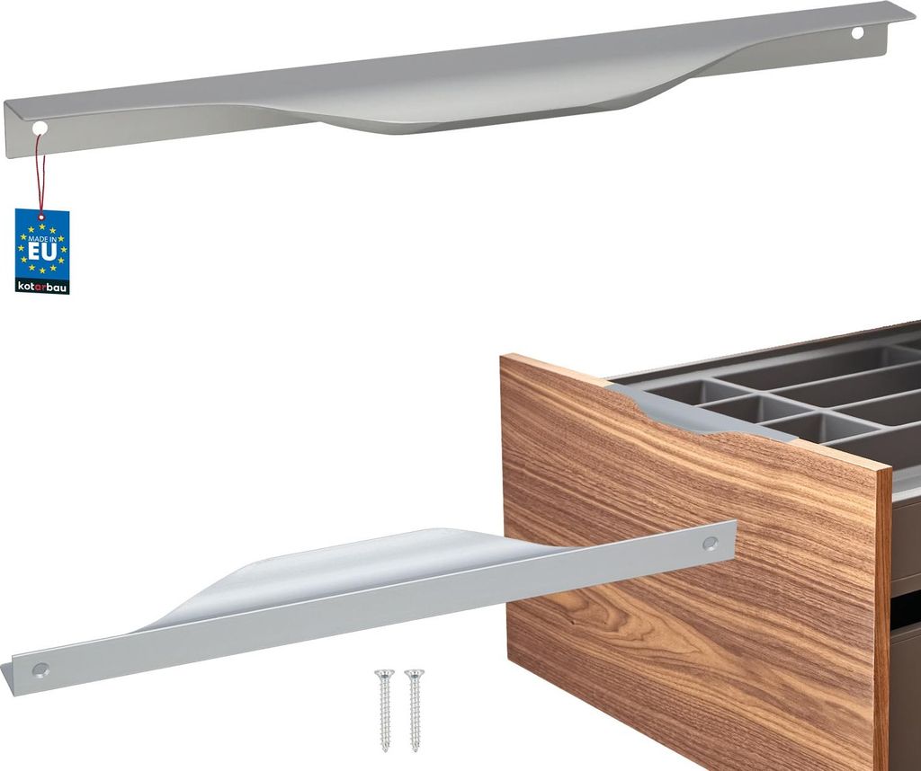 KOTARBAU Möbelgriff Möbelgriffe Schrankgriffe 256 / 276 mm ZnAl Küchengriffe Silber Griffe Möbel Türgriff Profilgriff Türgriffe Küche Schu...