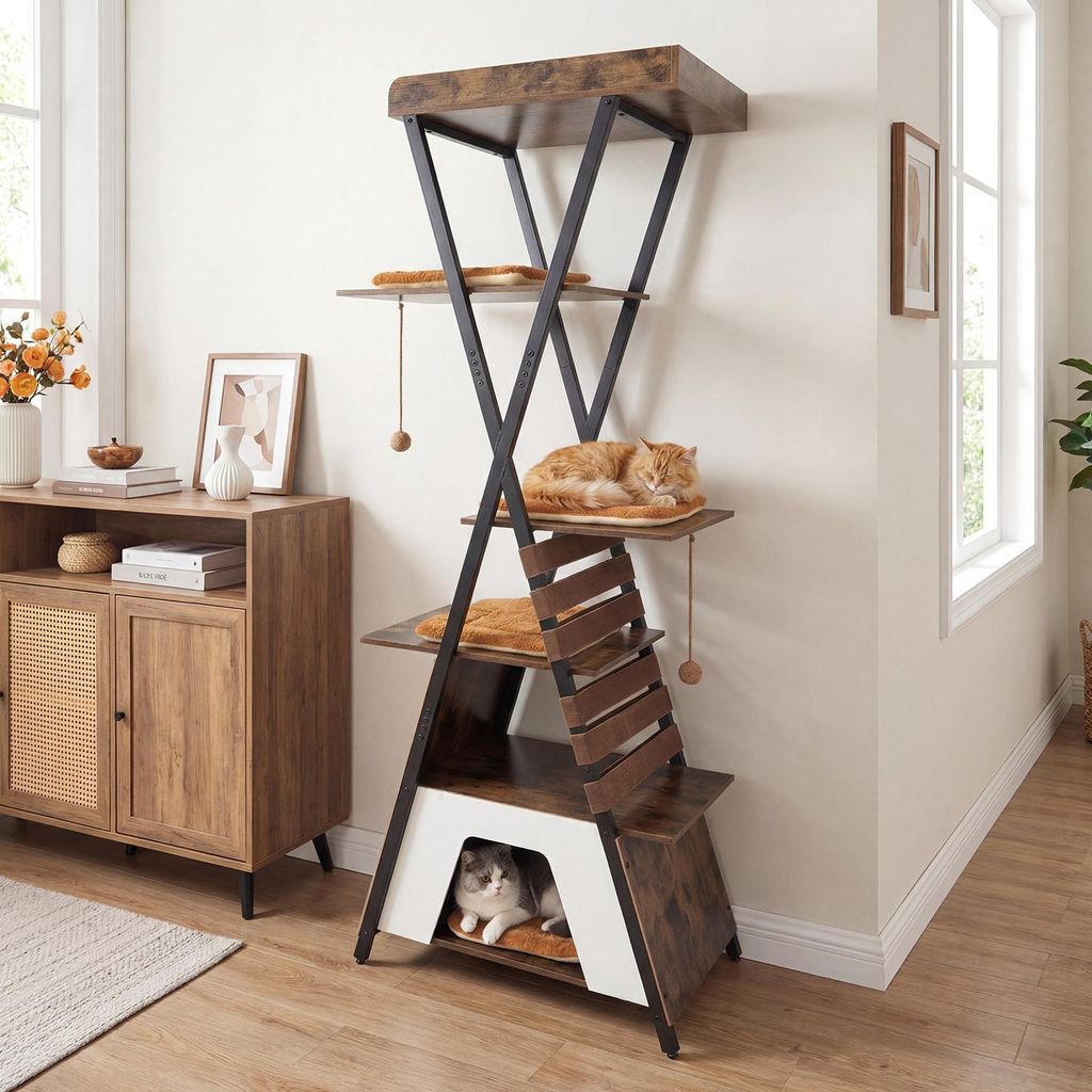Tiragraffi COSTWAY, tiragraffi per gatti da 185 cm con 4 Immagine del prodotto 