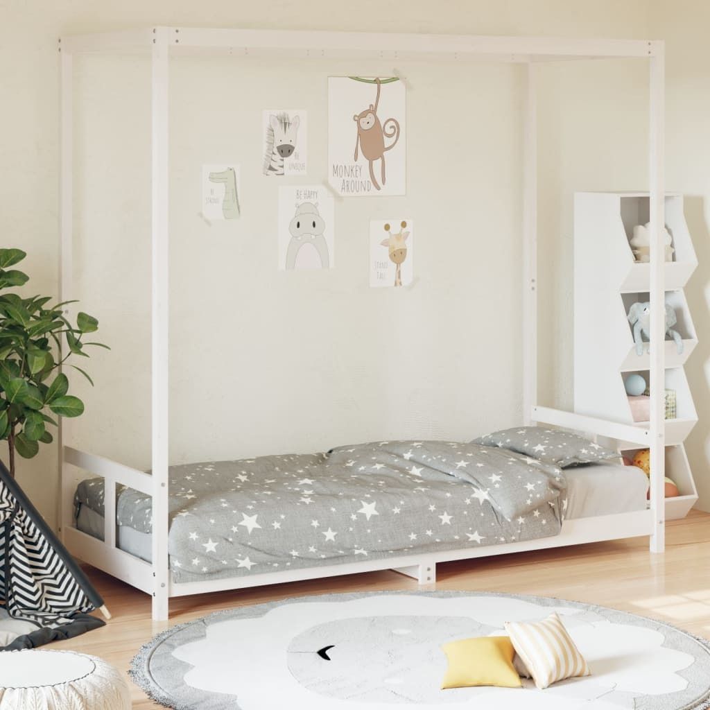 Maison Exclusive - Kinderbett Weiß 80x200 cm Massivholz Kiefer