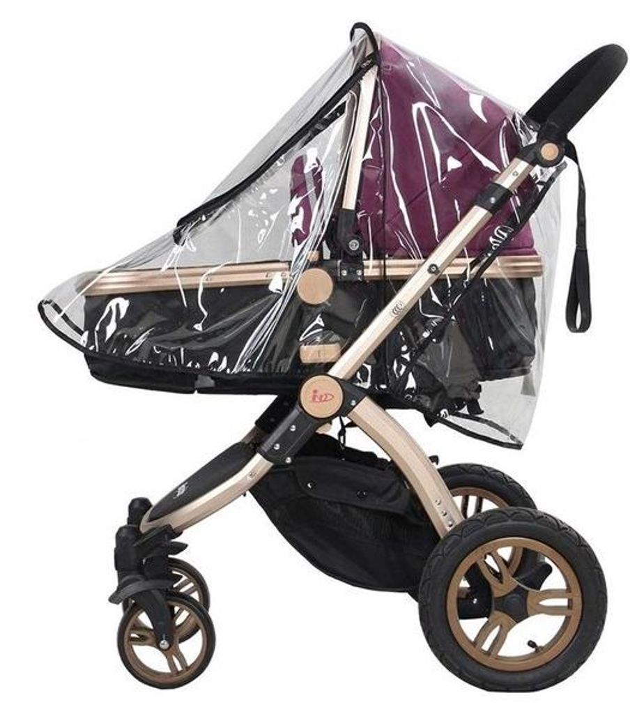 Regenabdeckung für Kinderwagen - Transparant PVC - 55x75x40 cm - mit PVC-Ritssluiting