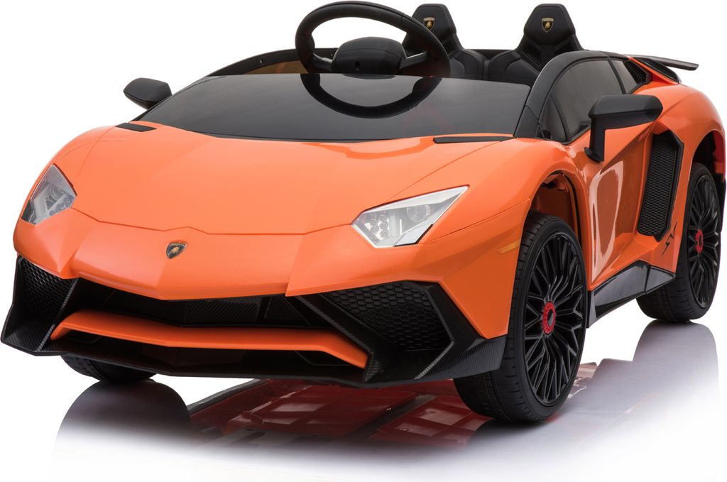 Lamborghini Aventador SV Sportwagen Elektrofahrzeug Kinderfahrzeug Ledersitz EVA Reifen 12V 10Ah Orange