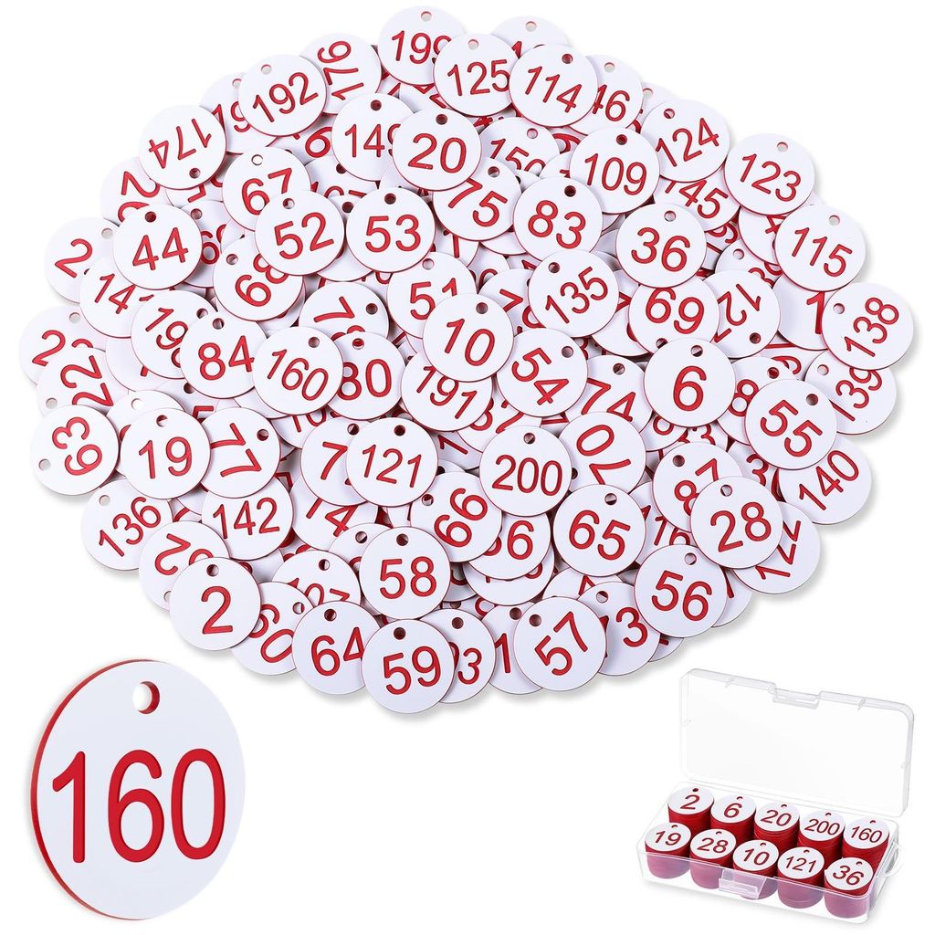 Nummerborden 1-200 Stuks - Gegraveerde Etiketten - ID-Tags Productafbeelding 