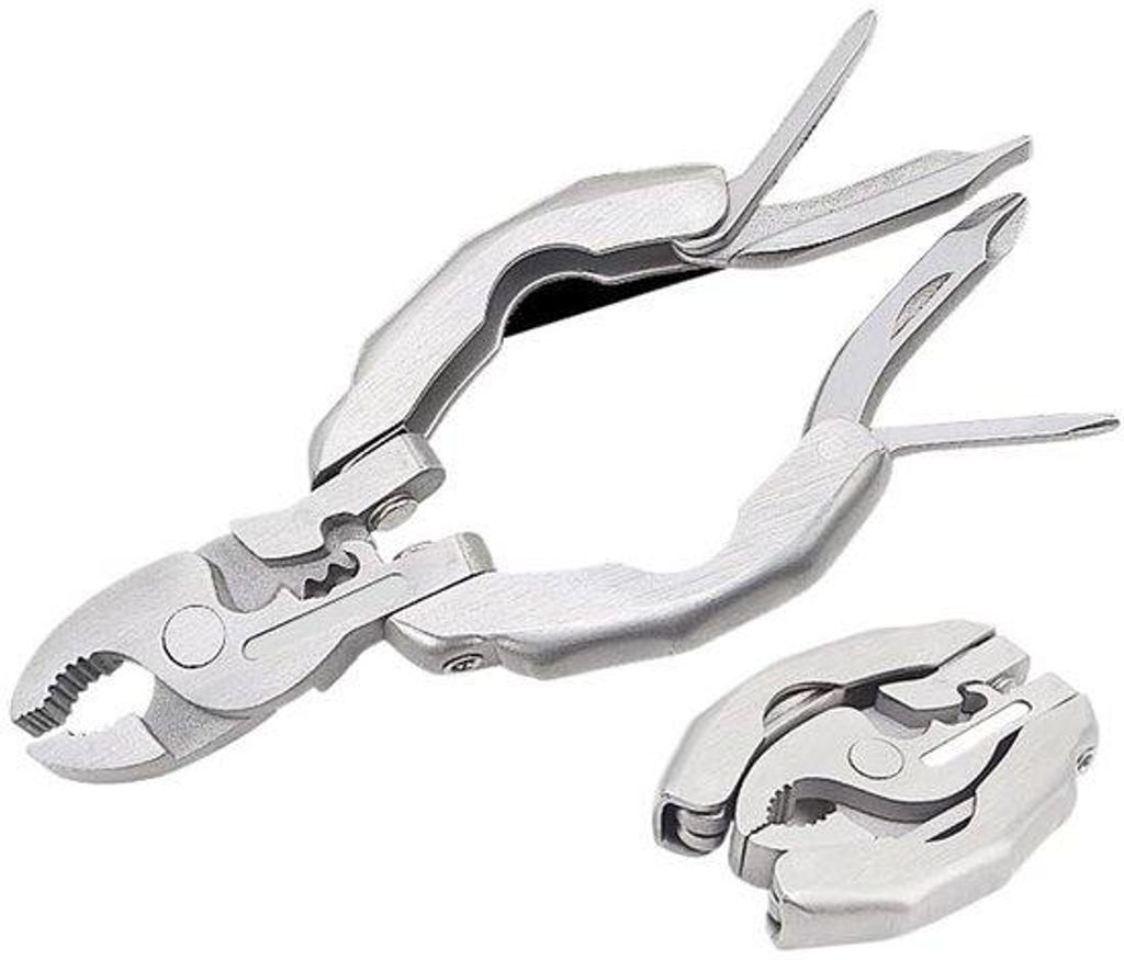 Multitool 10-in-1, compacte, opvouwbare gereedschapset met schroevendraaier, flesopener, karabijnhaak, voor dagelijks gebruik, buitenactiviteiten, ...