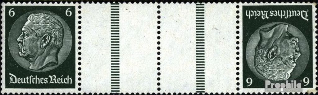 Briefmarken Deutsches Reich 1936 Mi KZ22.2, Innenabstand 21mm gestempelt Hindenburg WZ 4