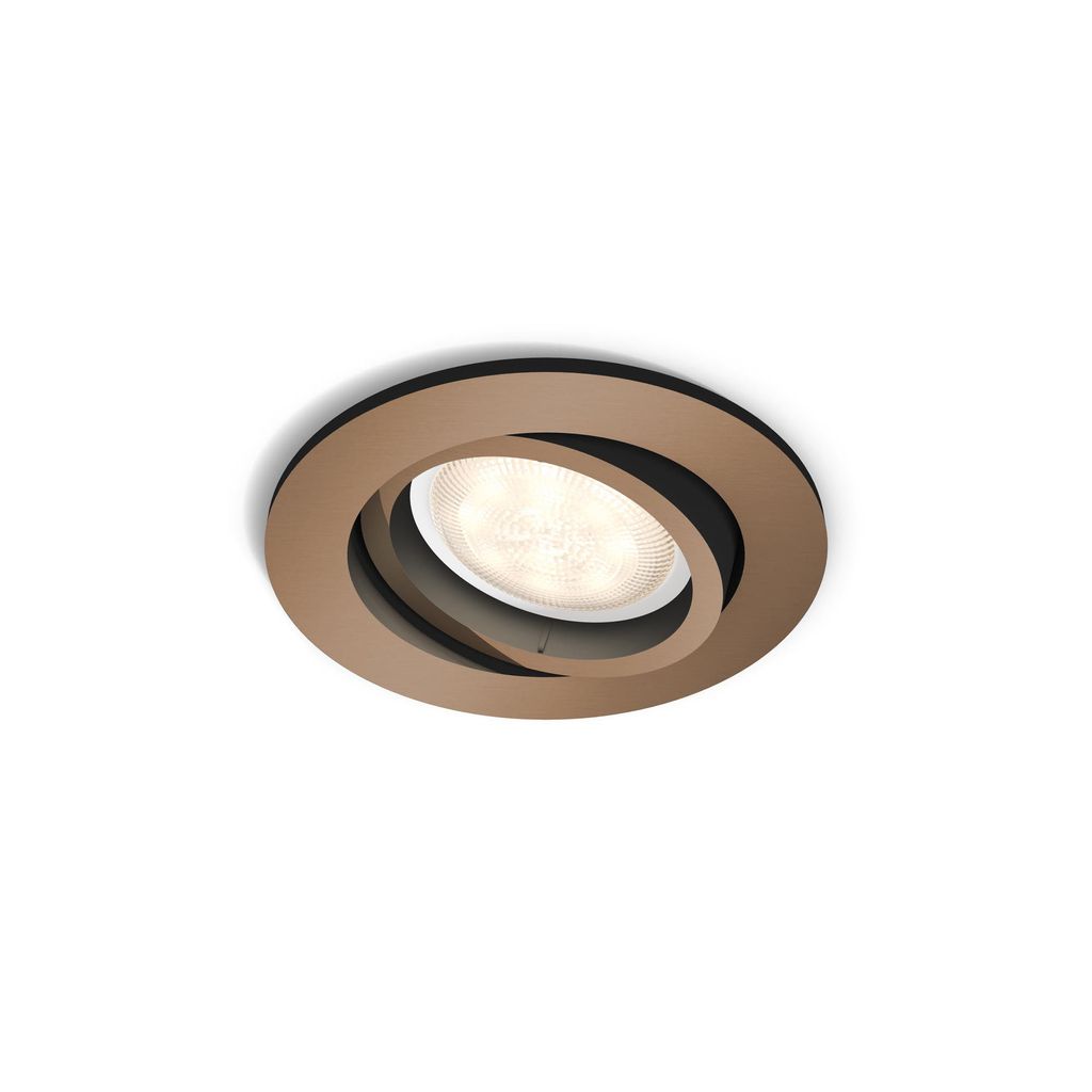 Philips myLiving LED Warmglow Einbauspot Shellbark, 1-flammig, rund, kupfer