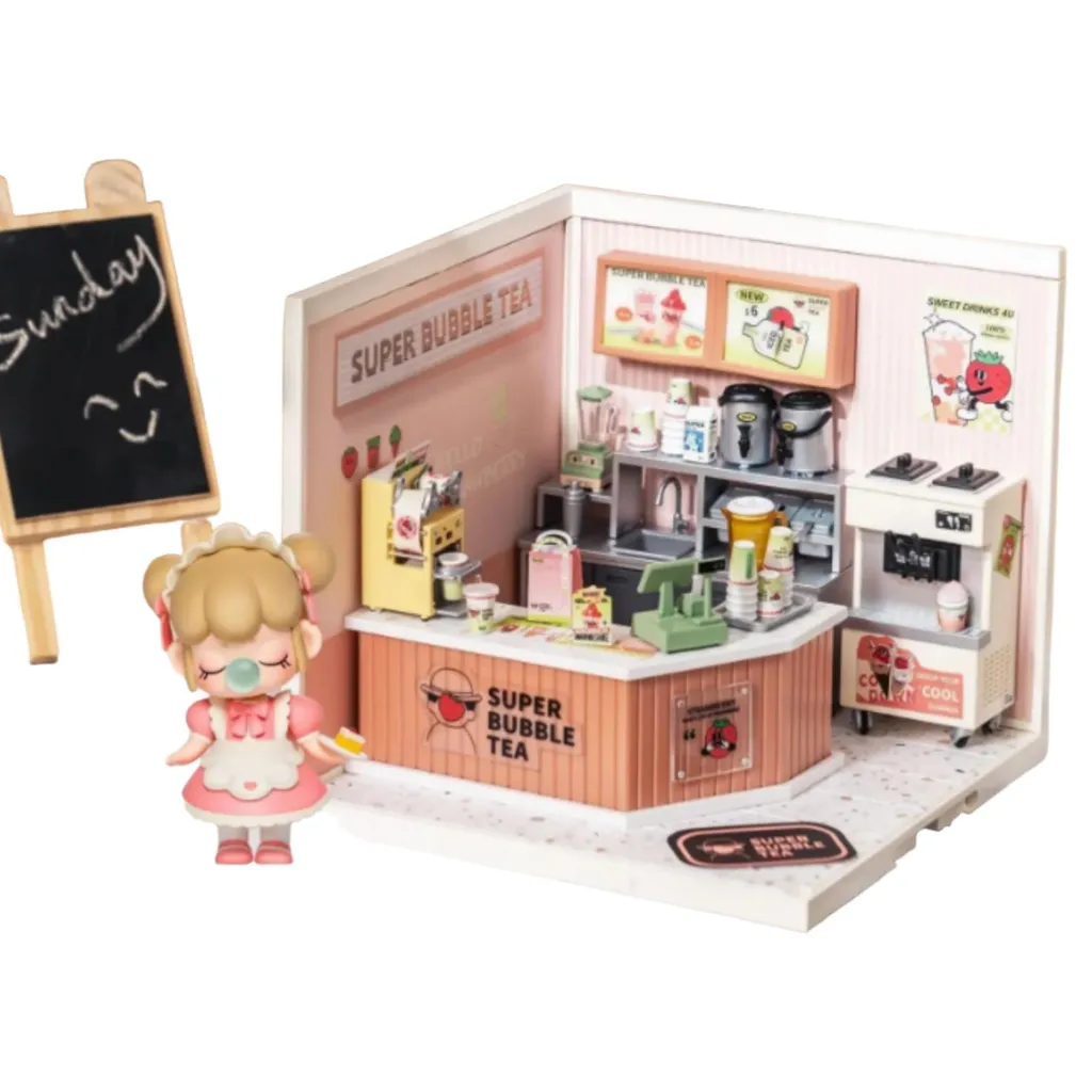 Kit DIY Puzzle 3D Boutique Bubble Tea en plastique résistant 130 pcs
