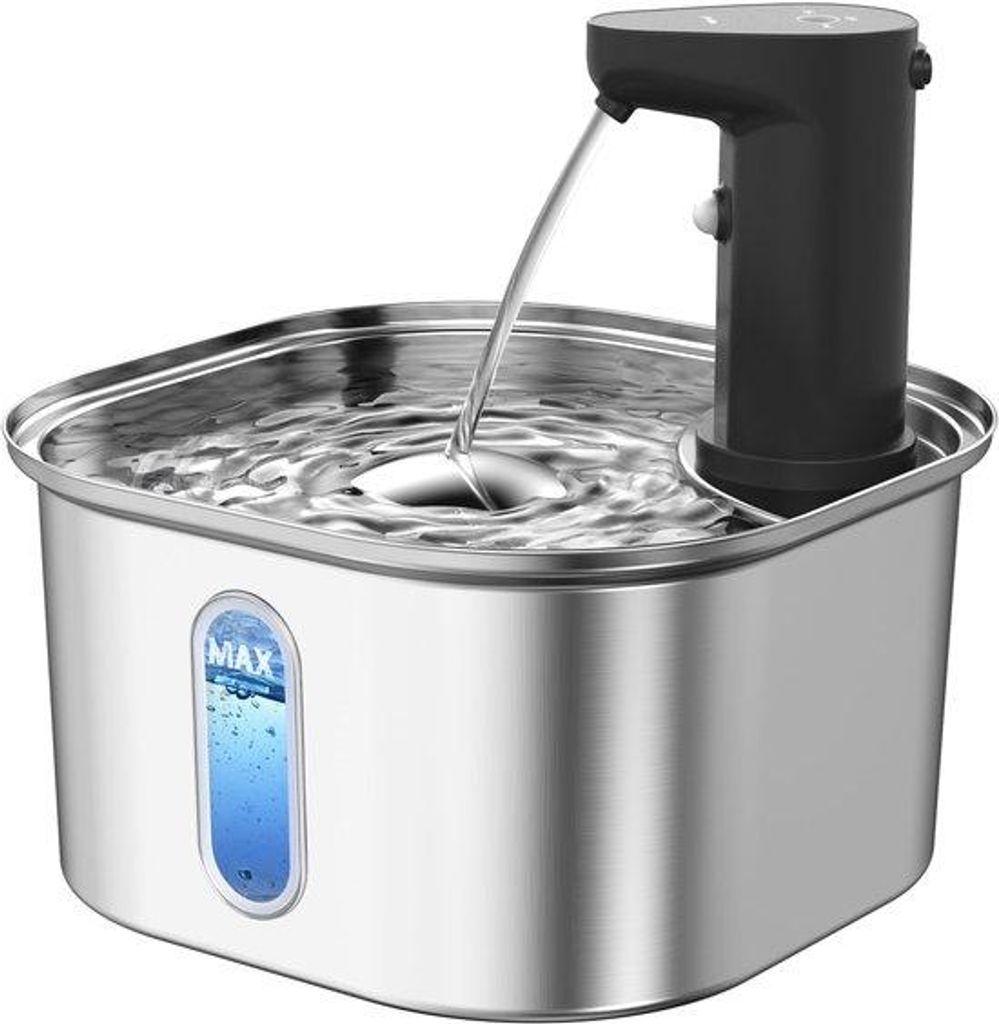 Automatischer Wasserspender aus Edelstahl für Katzen und Hunde drahtlos