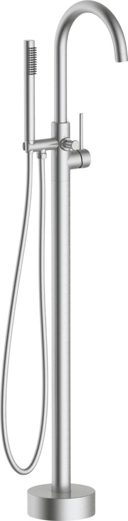 Balneo Freistehende Badewannenarmatur silber Edelstahl | Bodenstehend Wannenarmatur CASCADE INOX