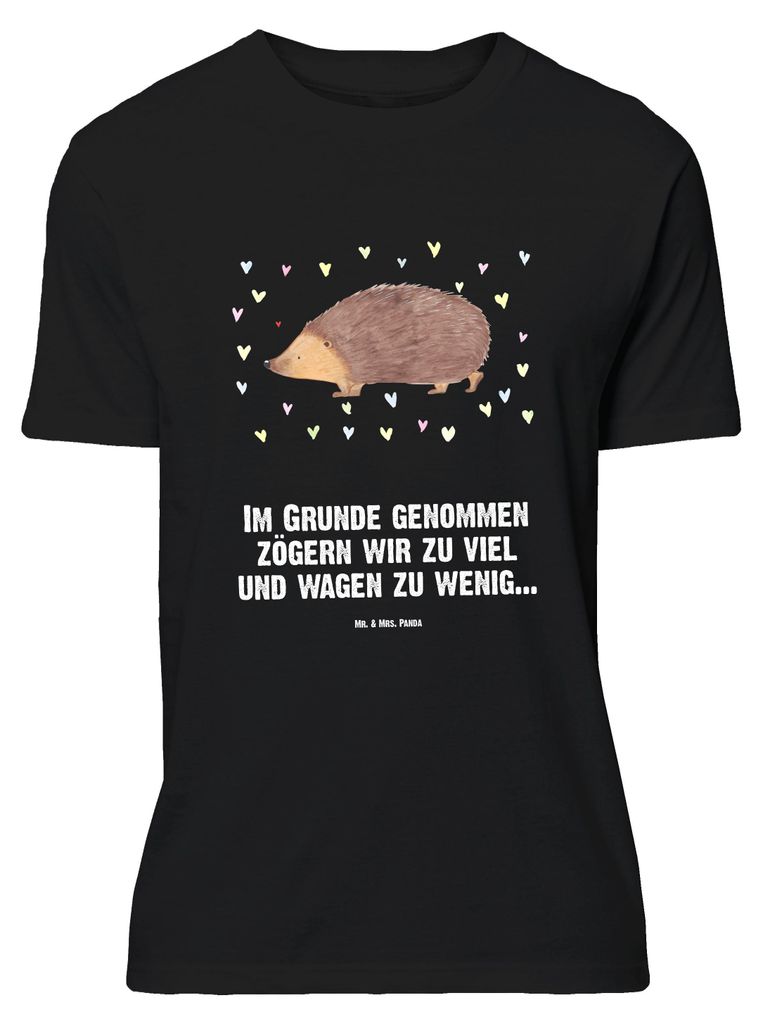 Mr. & Mrs. Panda Größe M T-Shirt Igel Herzen - Schwarz - Geschenk, Lustige Sprüche, mit Spruch, Leben, Tshirt, Herren, Herz, Kuss, Shirt, Liebe