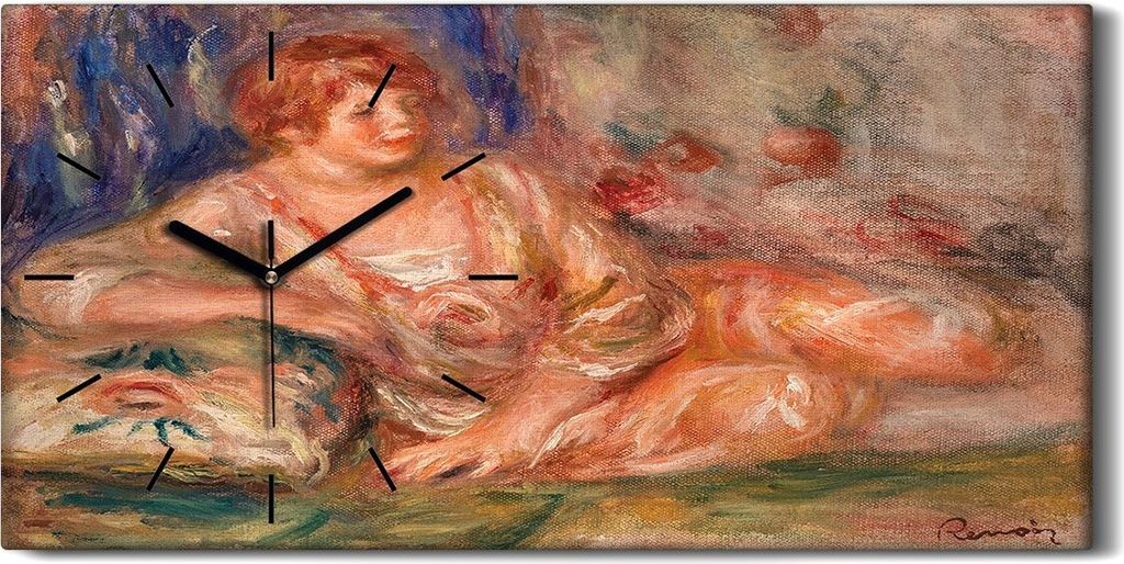 Wandbild Leinwand Bilder mit Uhr 60x30 Malerei Abstrakte Frauen Kissen Kunst - schwarze Hände