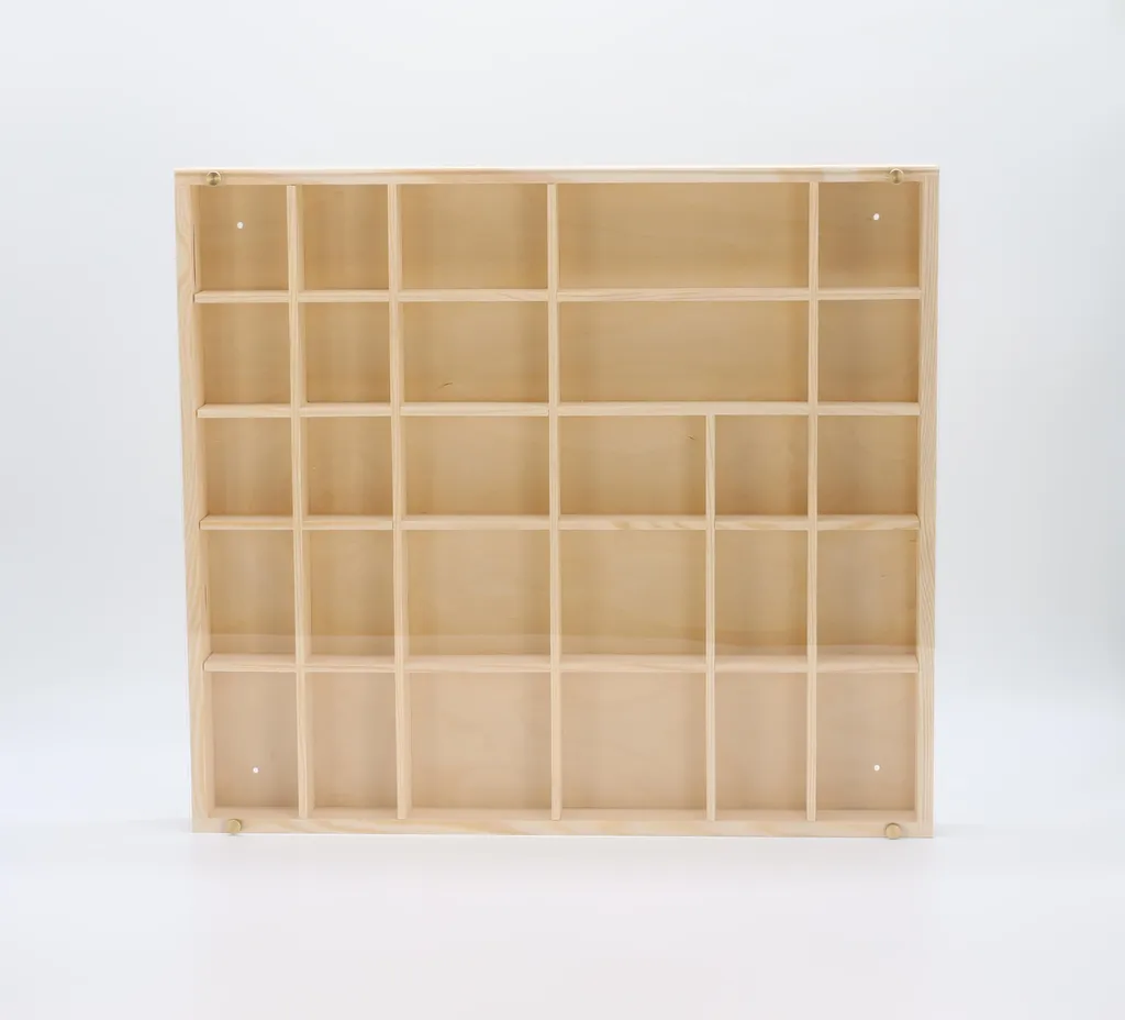 Coffret bois 28 compartiments Woodweaver pour collection et peinture